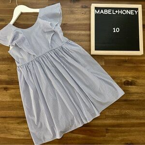 NEW Mabel + Honey Purple Bow Back Dress 10 Sleeveless Ruffle Teen Preppy Classic